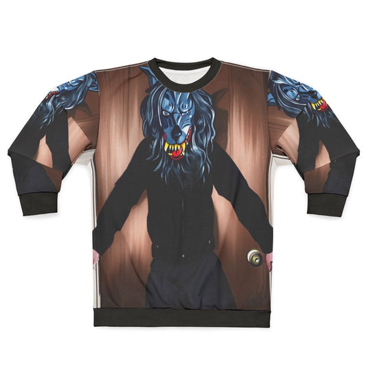 Creepy peach fuzz horror sweatshirt