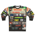 Cronenberg VHS Collection Sweatshirt featuring iconic horror and sci-fi movie designs