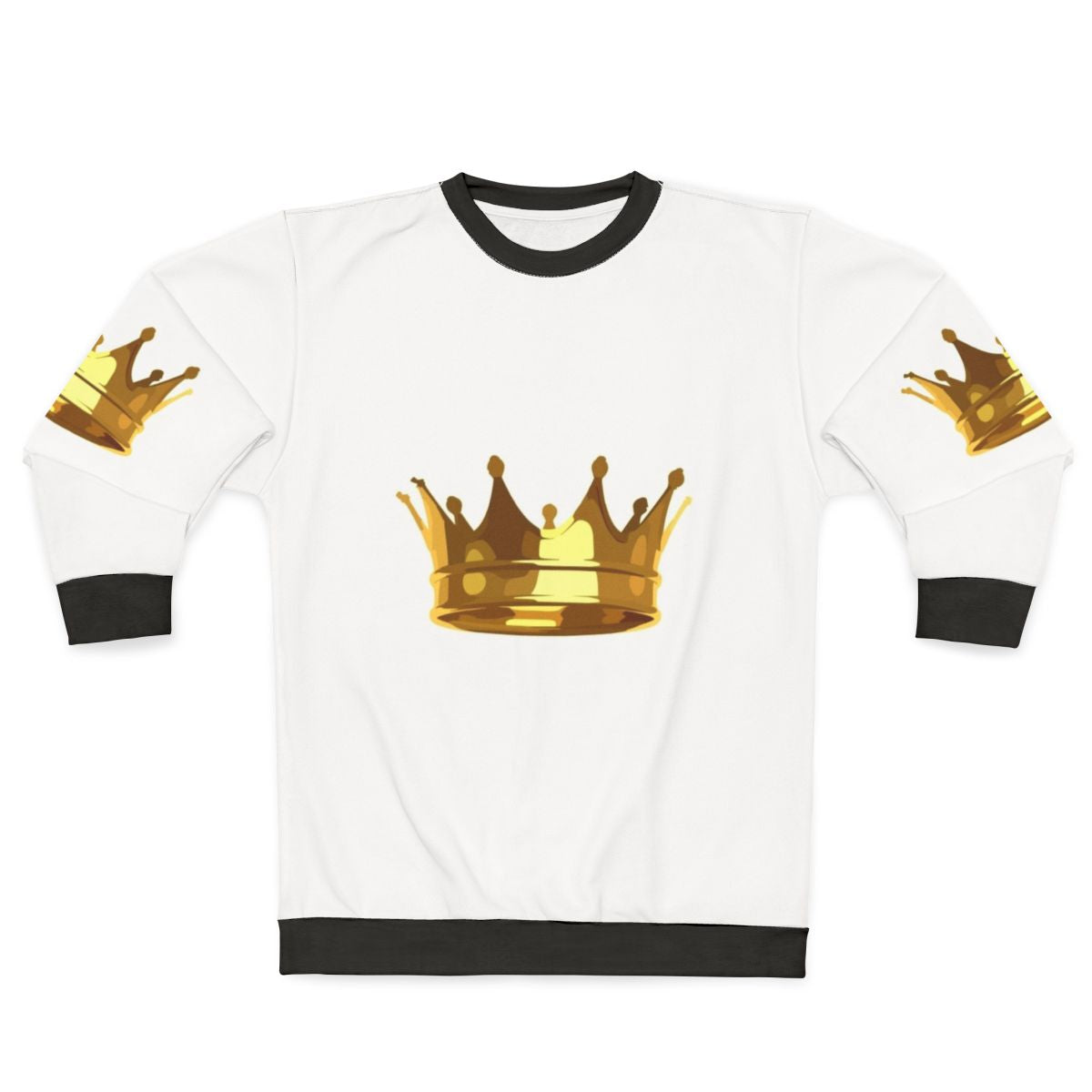 Regal Crown Sweatshirt with Gold and Yellow Design