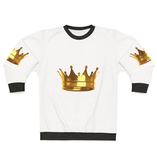 Regal Crown Sweatshirt with Gold and Yellow Design