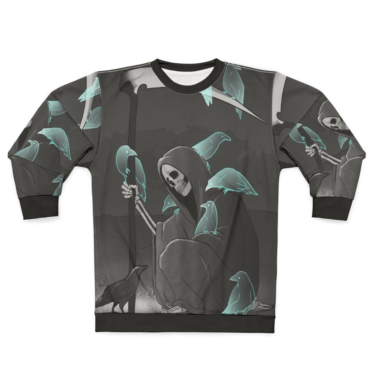 Dark Crows Sweatshirt with Gothic Supernatural Designs