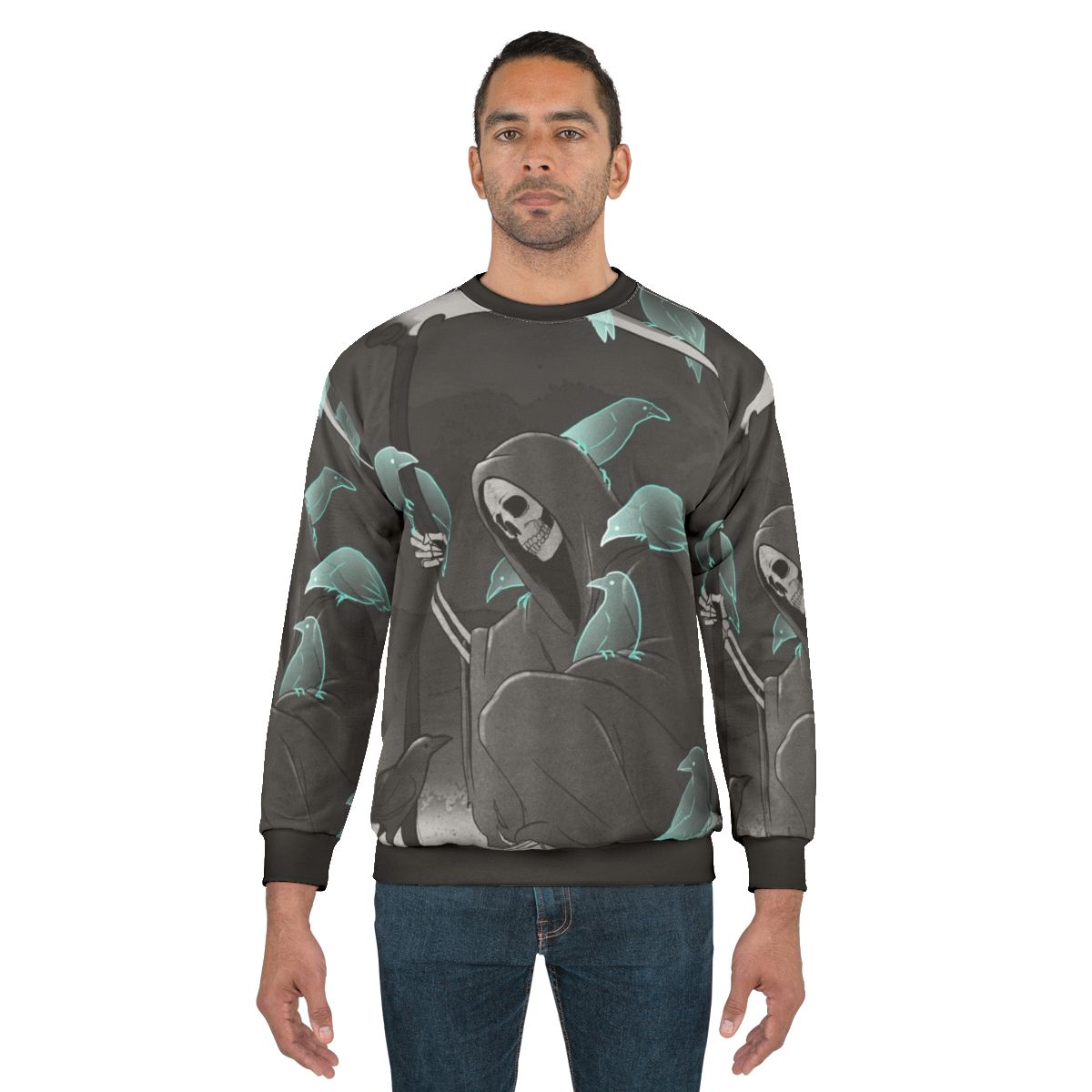Dark Crows Sweatshirt with Gothic Supernatural Designs