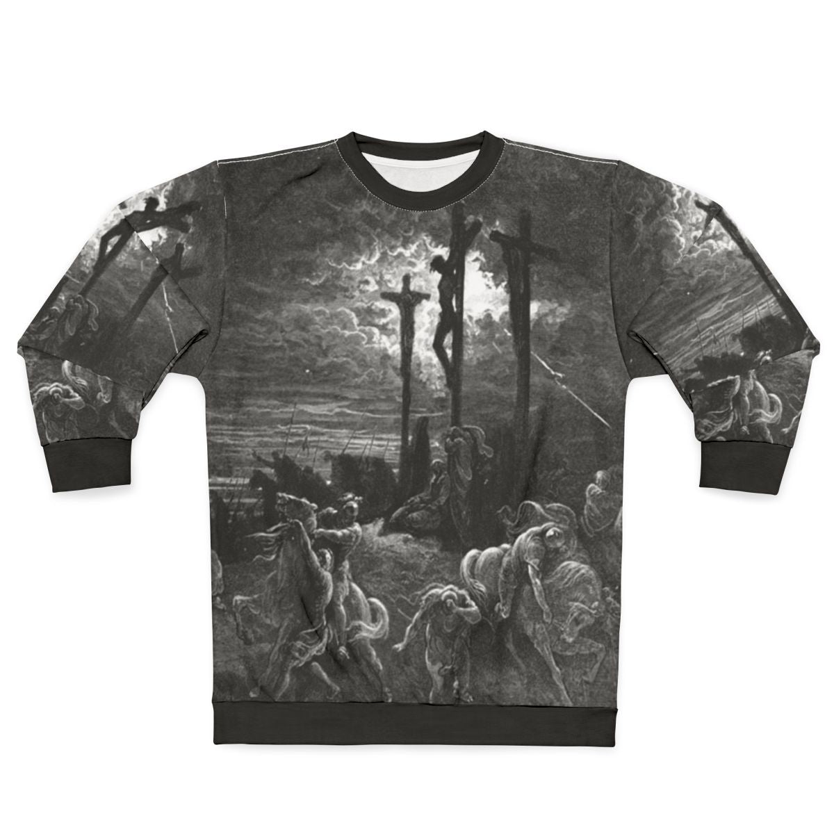 Vintage crucifixion illustration sweatshirt