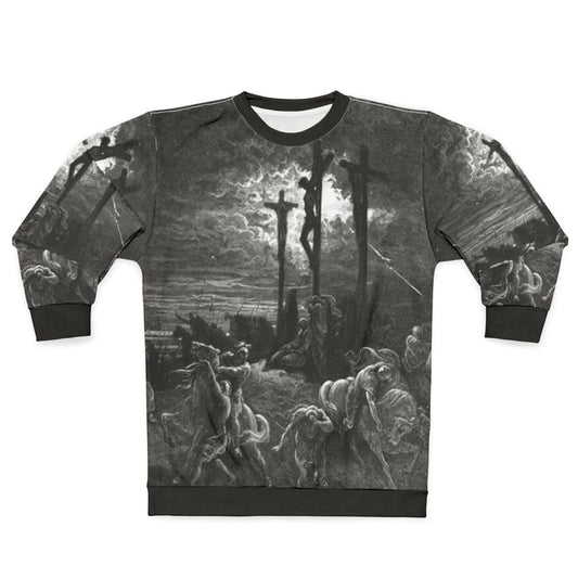 Vintage crucifixion illustration sweatshirt