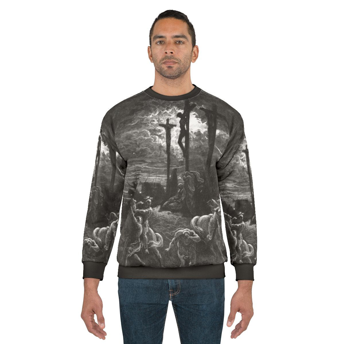 Vintage crucifixion illustration sweatshirt