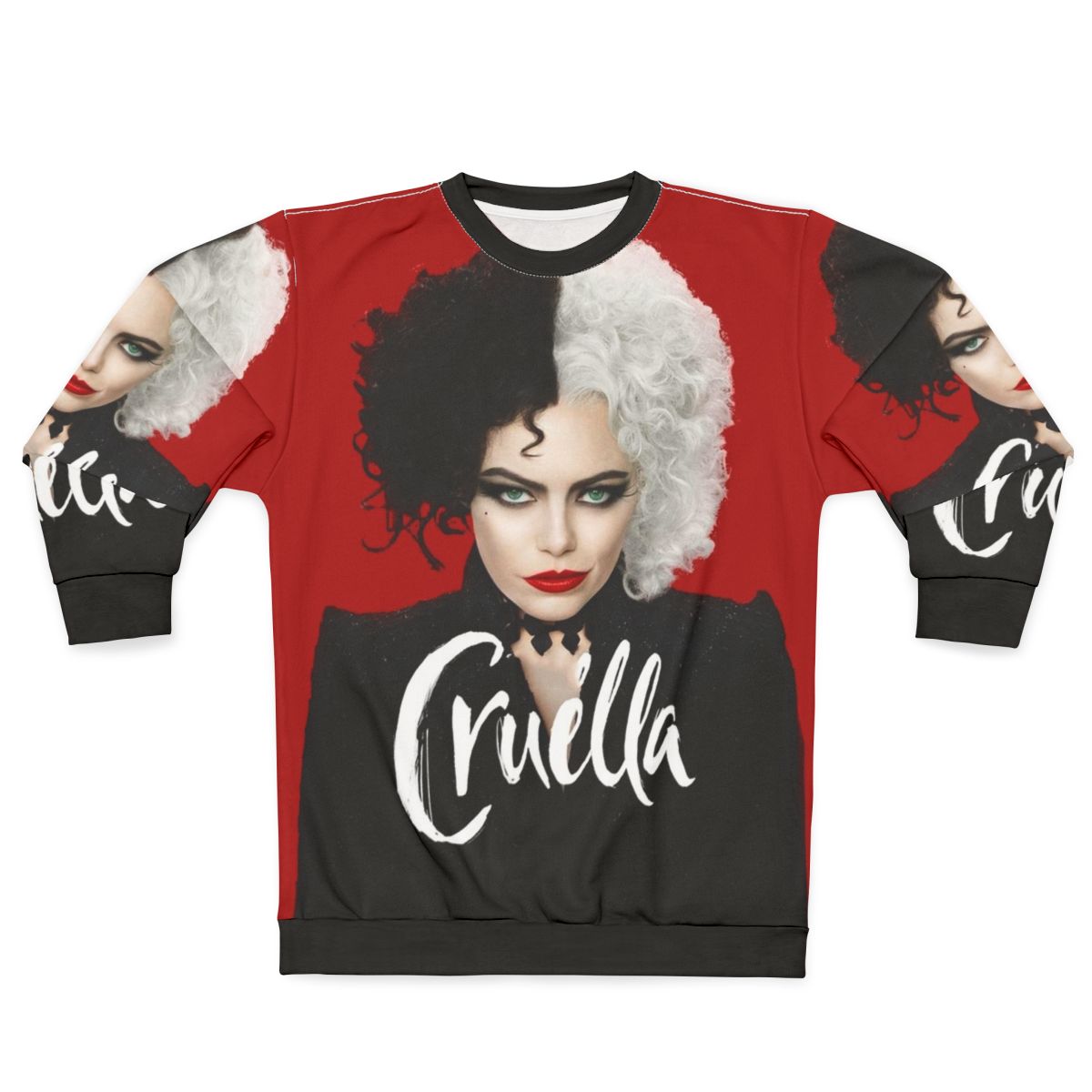 Cruella Deville Villain Sweatshirt featuring the iconic character from the Cruella movie