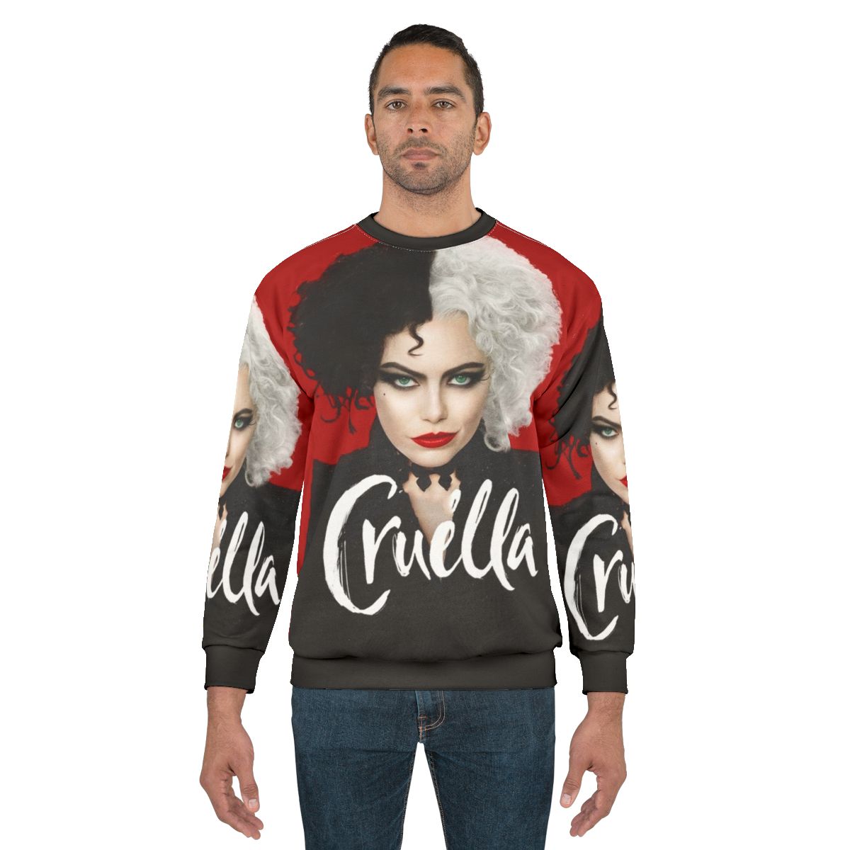 Cruella Deville Villain Sweatshirt featuring the iconic character from the Cruella movie