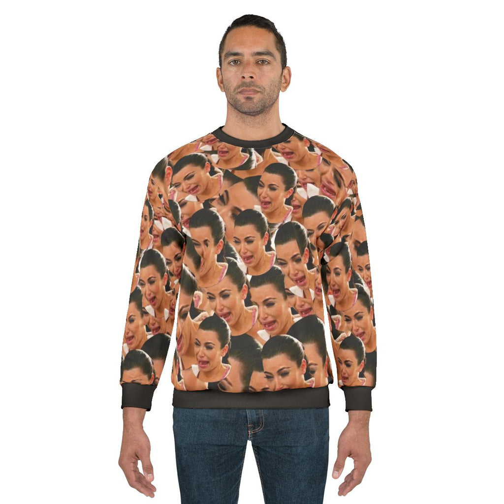 Crying Kim Kardashian Pop Culture Graphic Sweatshirt