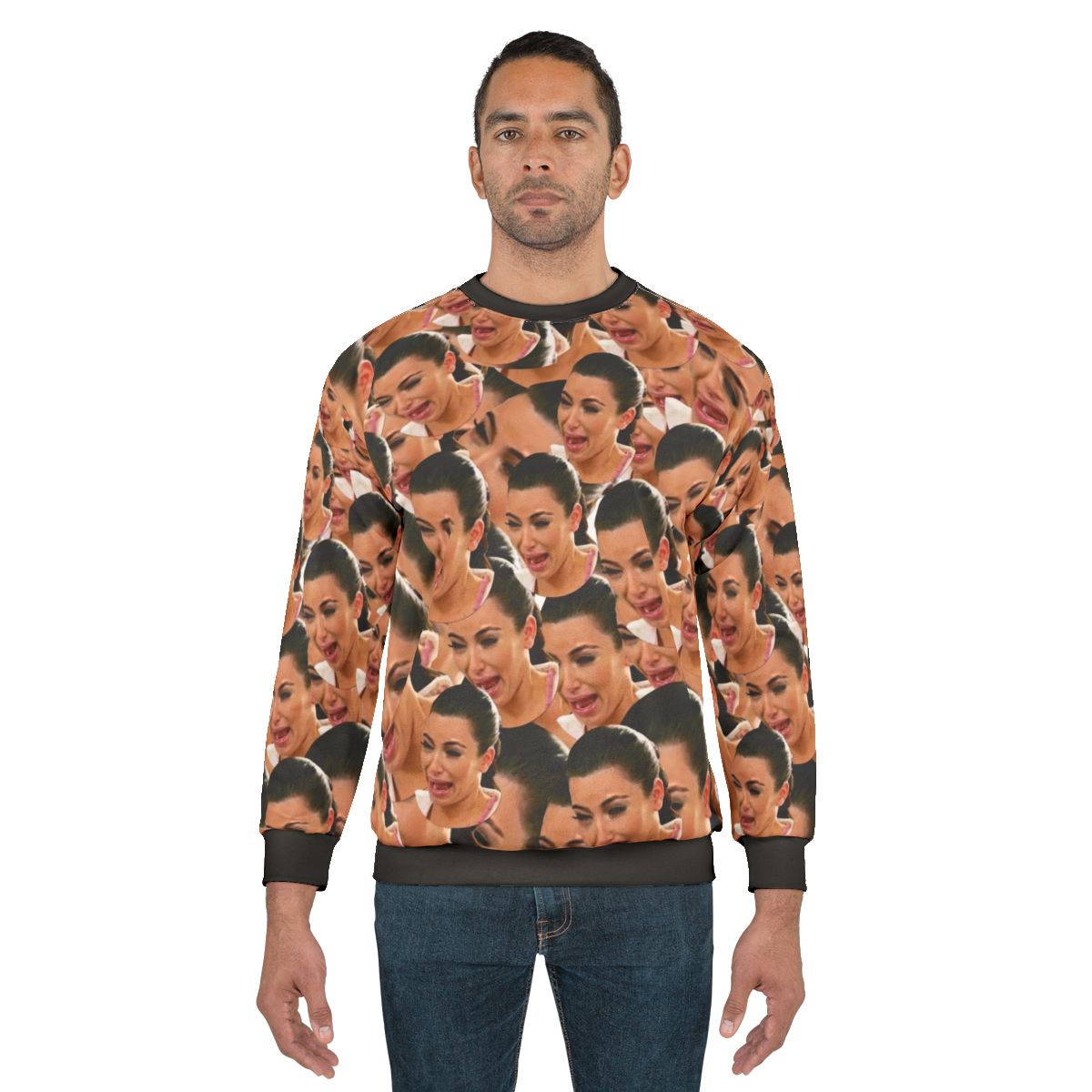 Crying Kim Kardashian Pop Culture Graphic Sweatshirt