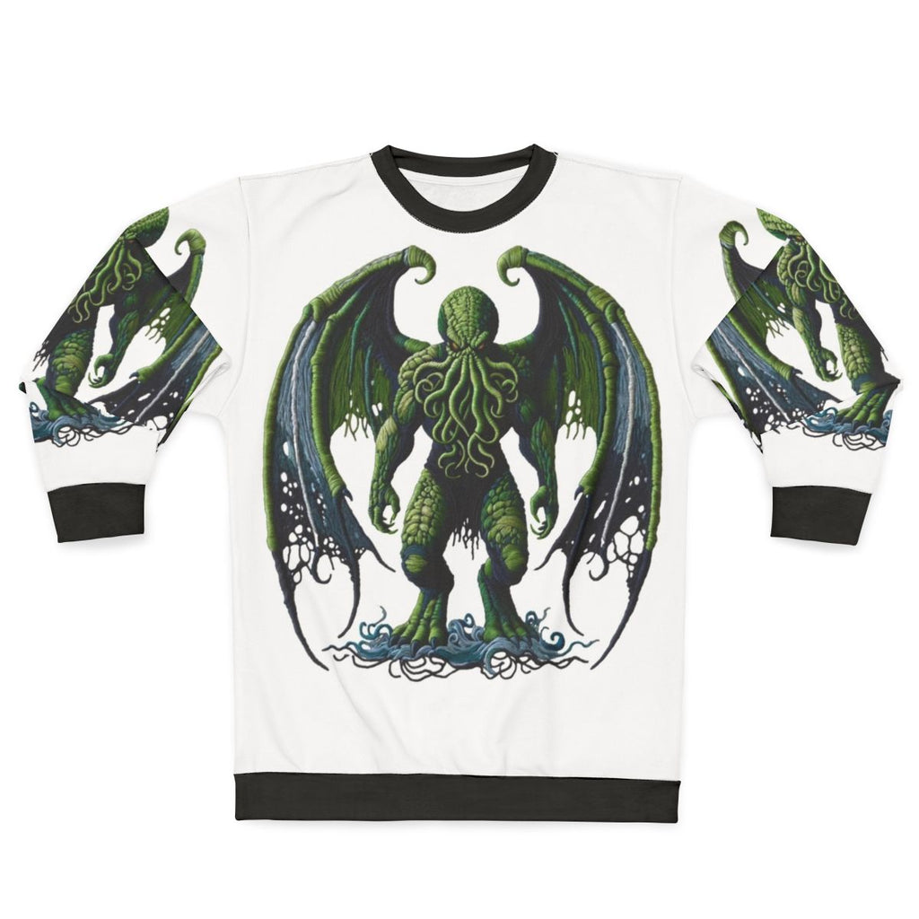 Cthulhu Sweatshirt with Embroidered Mythical Creature Design