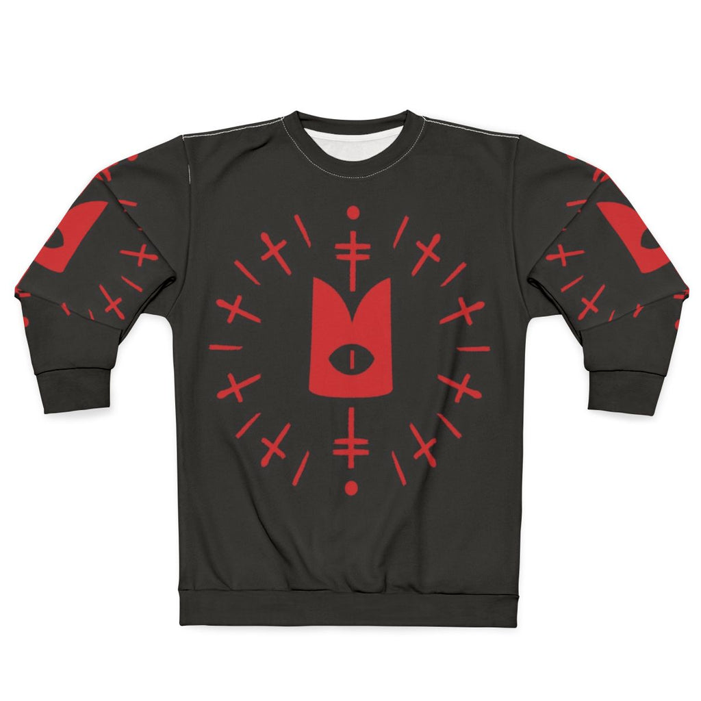Cult of the Lamb Ritual Red Sweatshirt with Occult Symbols