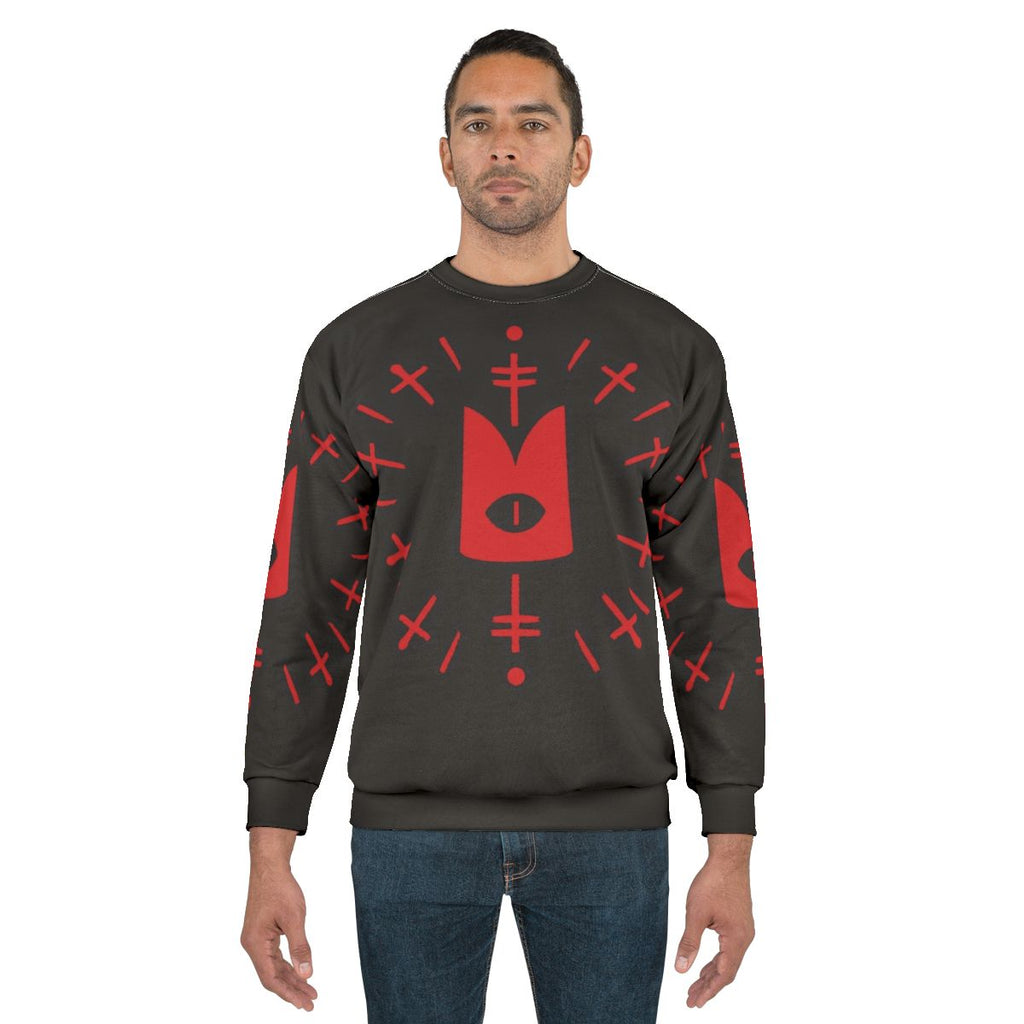 Cult of the Lamb Ritual Red Sweatshirt with Occult Symbols