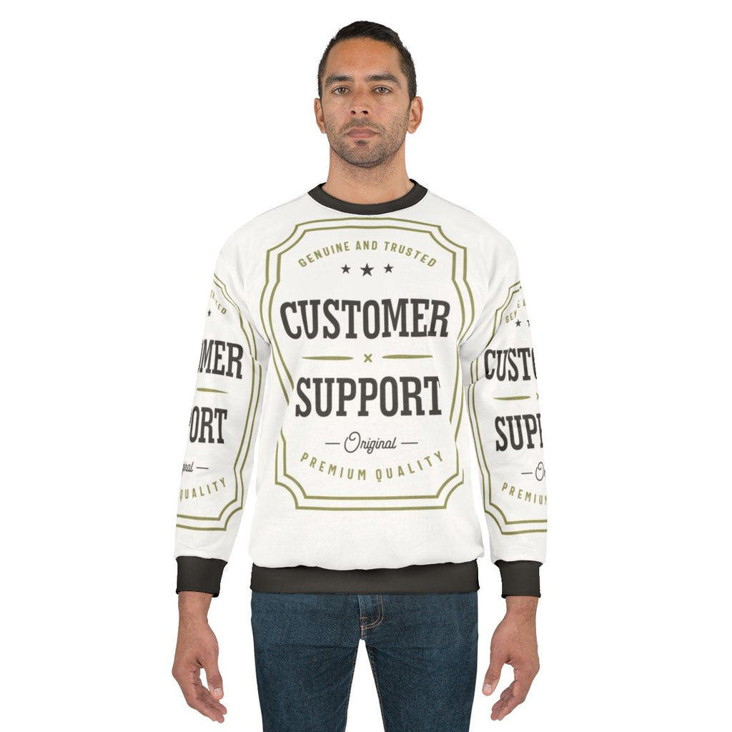 Customer support sweatshirt with logo