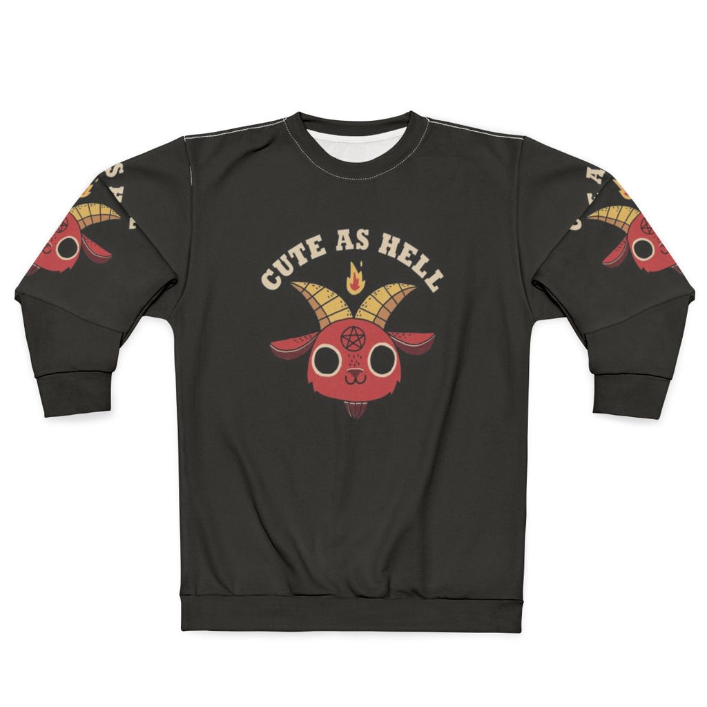 Cute As Hell Unisex Sweatshirt with Retro Demon Graphic