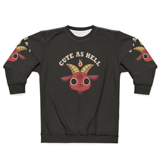 Cute As Hell Unisex Sweatshirt with Retro Demon Graphic