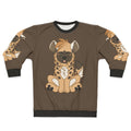 Cute chibi hyena sweatshirt with 8bit paws and spotted hyena design