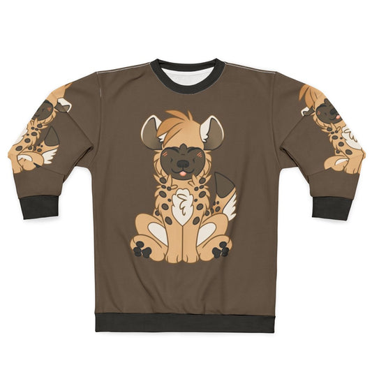 Cute chibi hyena sweatshirt with 8bit paws and spotted hyena design