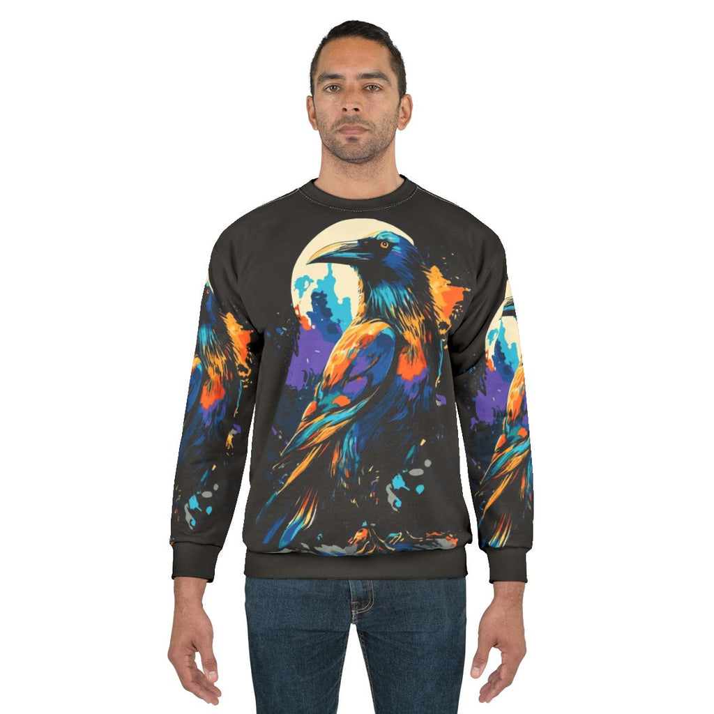 Cute Crow Ravens Crows Colorful Sweatshirt