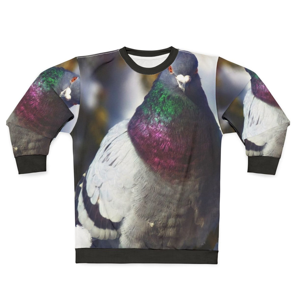 Feral pigeon sweatshirt featuring a cute pigeon design