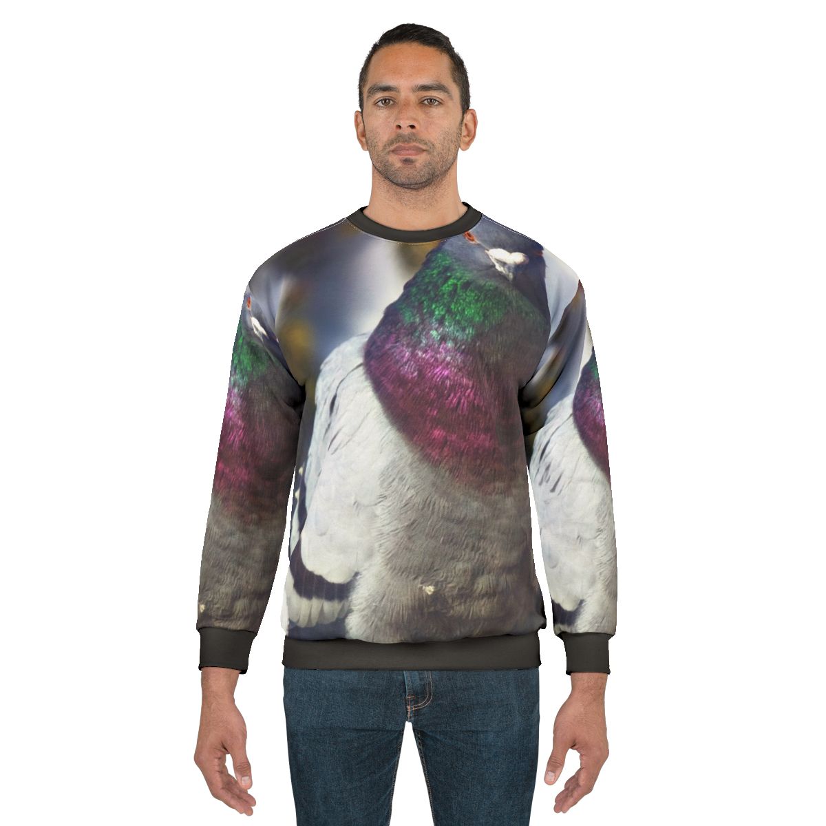 Feral pigeon sweatshirt featuring a cute pigeon design