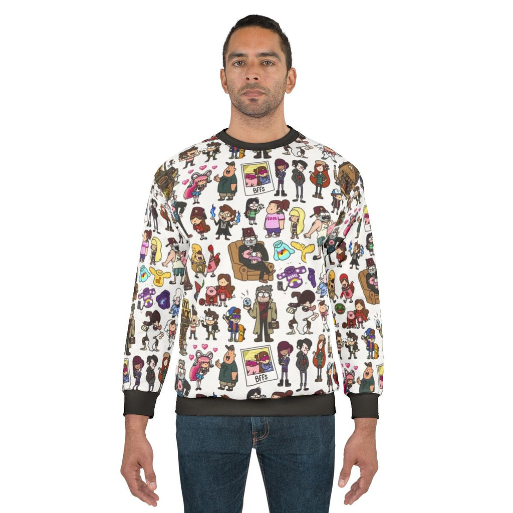 Gravity Falls Doodle Mystery Twins Cozy Sweatshirt