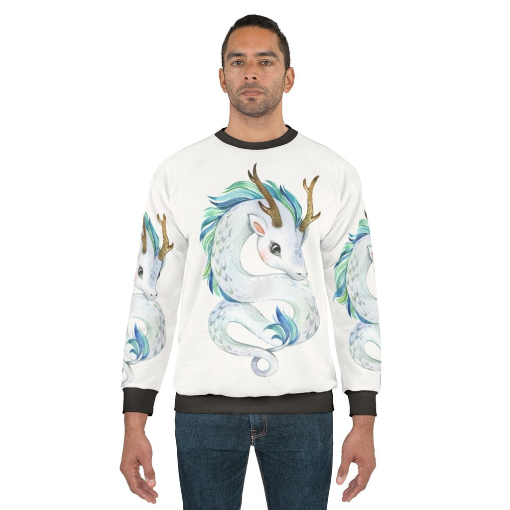 Mythical dragon sweatshirt featuring a cute and whimsical fantasy creature design