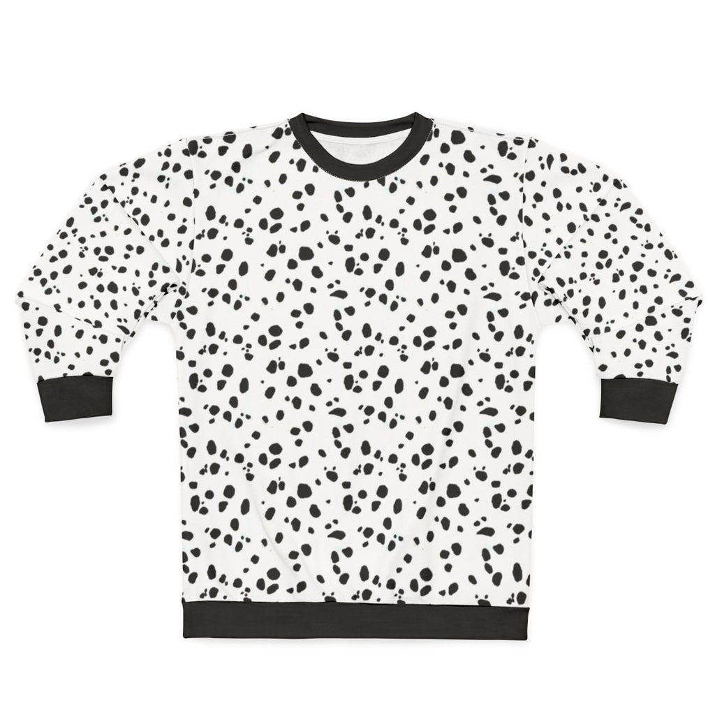 Dalmatian print sweatshirt with cute black and white spot pattern