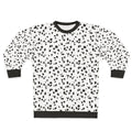 Dalmatian print sweatshirt with cute black and white spot pattern