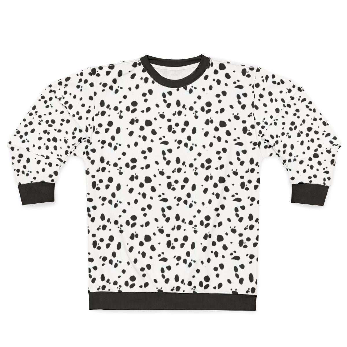 Dalmatian print sweatshirt with cute black and white spot pattern