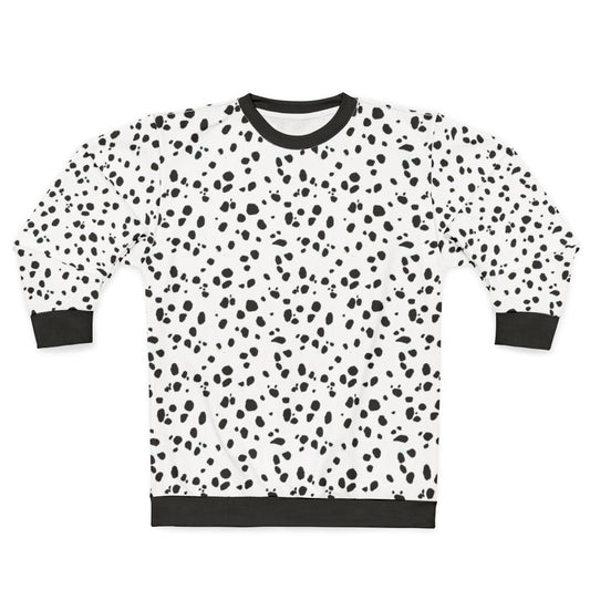 Dalmatian print sweatshirt with cute black and white spot pattern