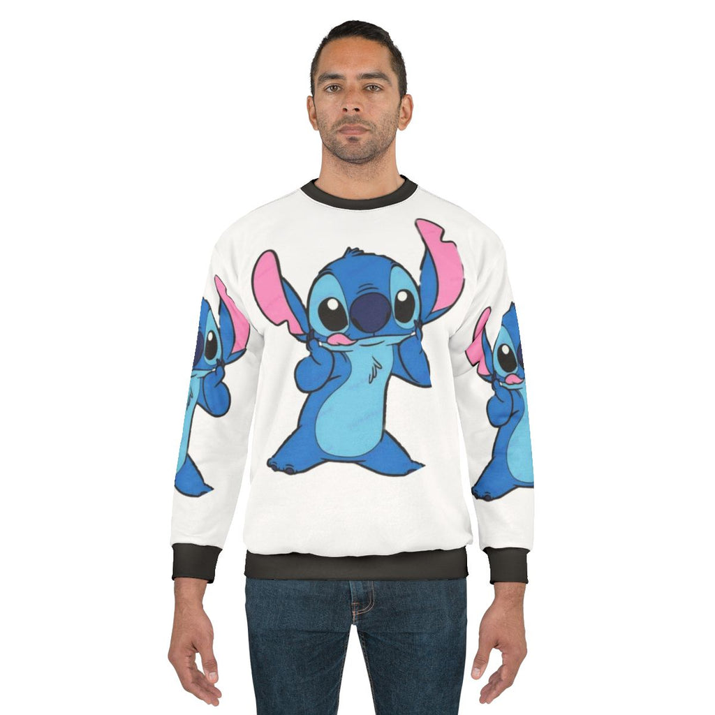 Cute Stitch Sweatshirt Featuring Lilo and Stitch Reading