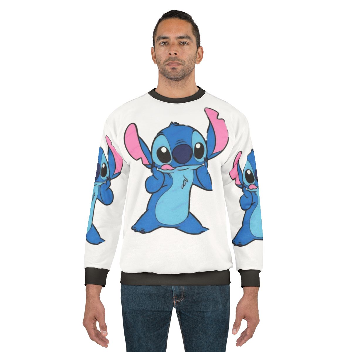 Cute Stitch Sweatshirt Featuring Lilo and Stitch Reading