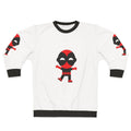 Cute baby wearing a superhero-themed sweatshirt