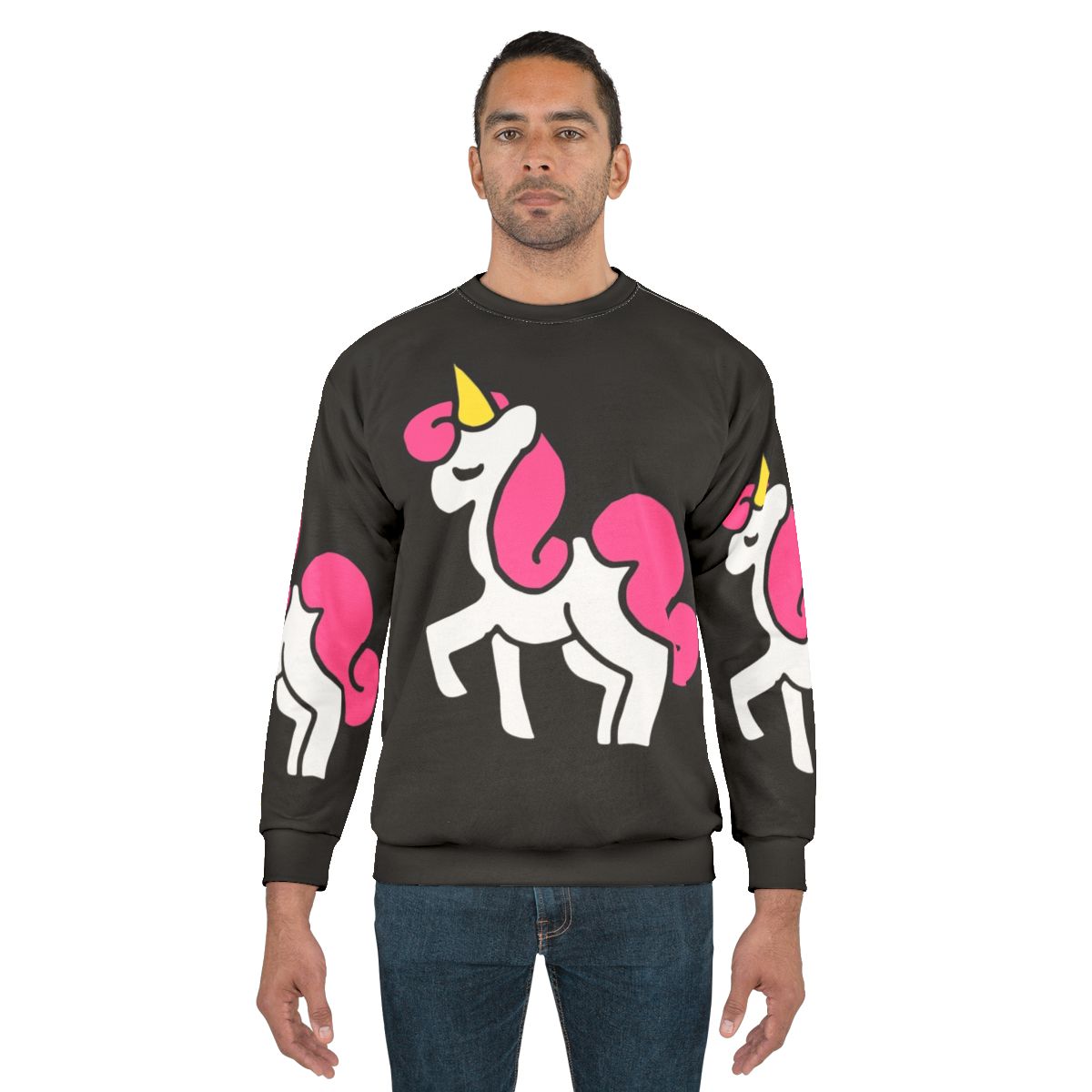 Cute pink unicorn graphic on a comfortable women's sweatshirt
