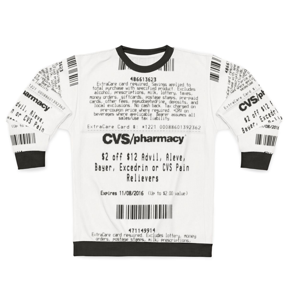 CVS Receipt Sweatshirt - Patriotic Military & Veteran Inspired Design