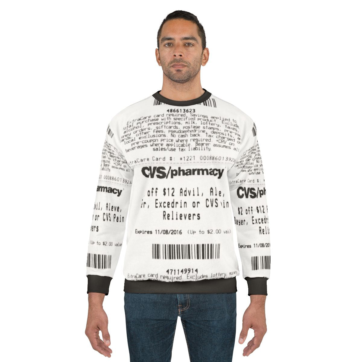 CVS Receipt Sweatshirt - Patriotic Military & Veteran Inspired Design
