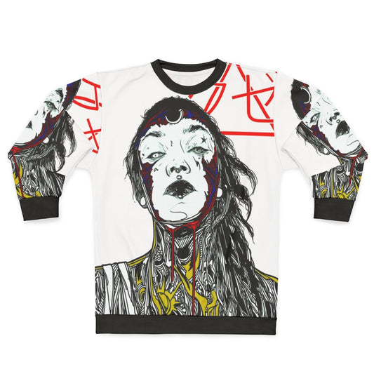 Cyberpunk Cyborg Girl Colorful Sweatshirt