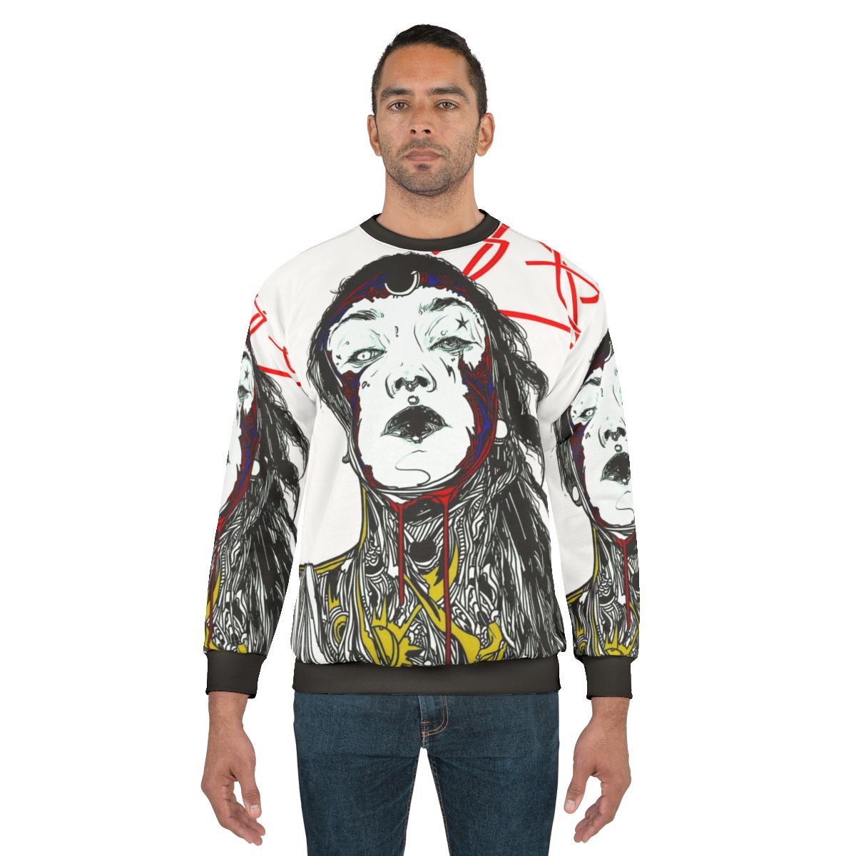 Cyberpunk Cyborg Girl Colorful Sweatshirt