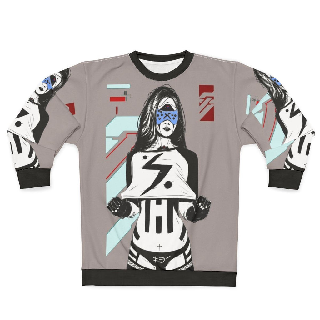 Cyberpunk Cyborg Girl Futuristic Style Sweatshirt