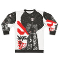 Cyberpunk futuristic sweatshirt with geisha aesthetic design