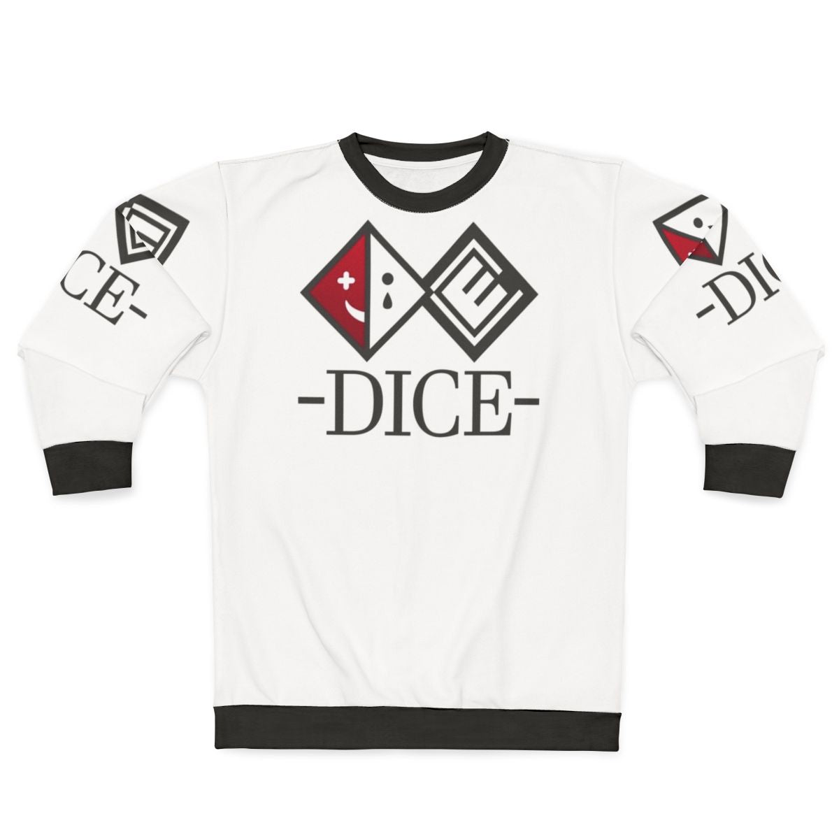 Dice logo sweatshirt featuring Kokichi Ouma from Danganronpa