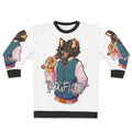 Furry anthro dog design on a cozy sweatshirt