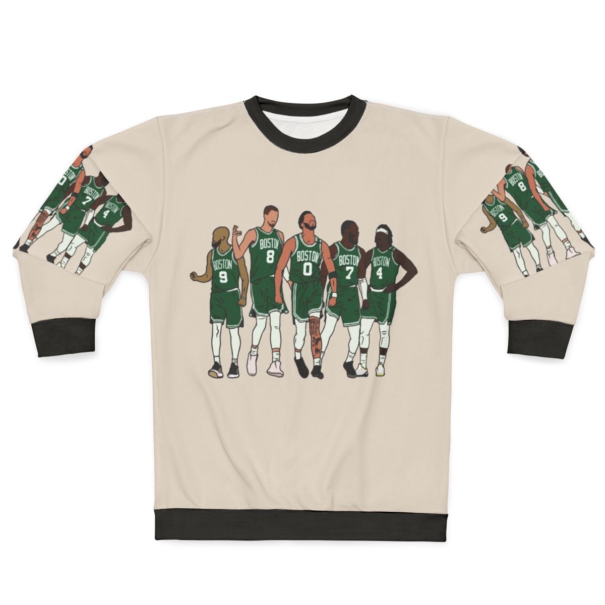 Boston Celtics Big 4 Sweatshirt featuring Kristaps Porzingis, Jrue Holiday, Jayson Tatum, and Jaylen Brown