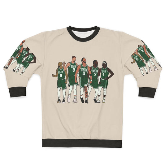 Boston Celtics Big 4 Sweatshirt featuring Kristaps Porzingis, Jrue Holiday, Jayson Tatum, and Jaylen Brown