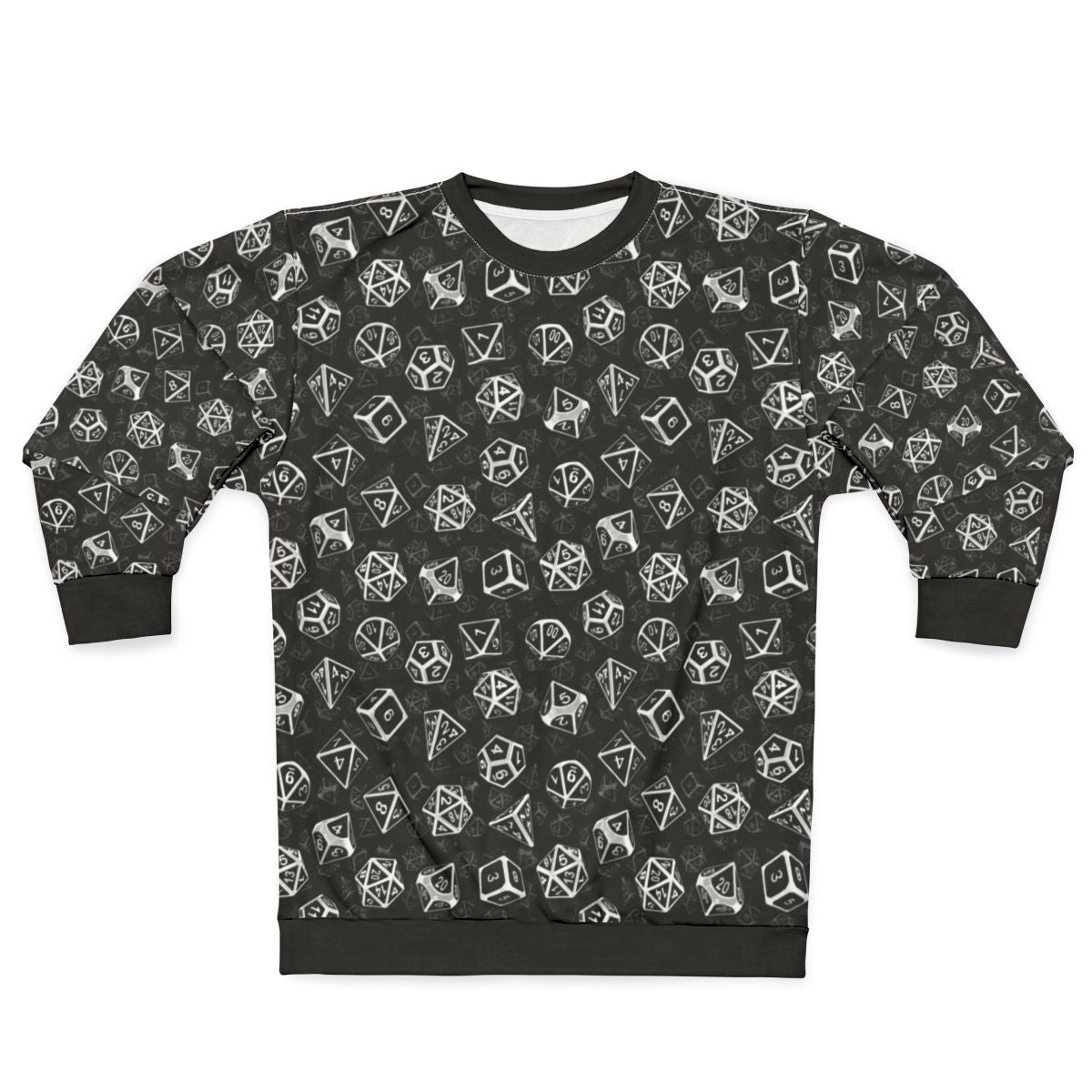 D20 Dice Set Pattern White Sweatshirt