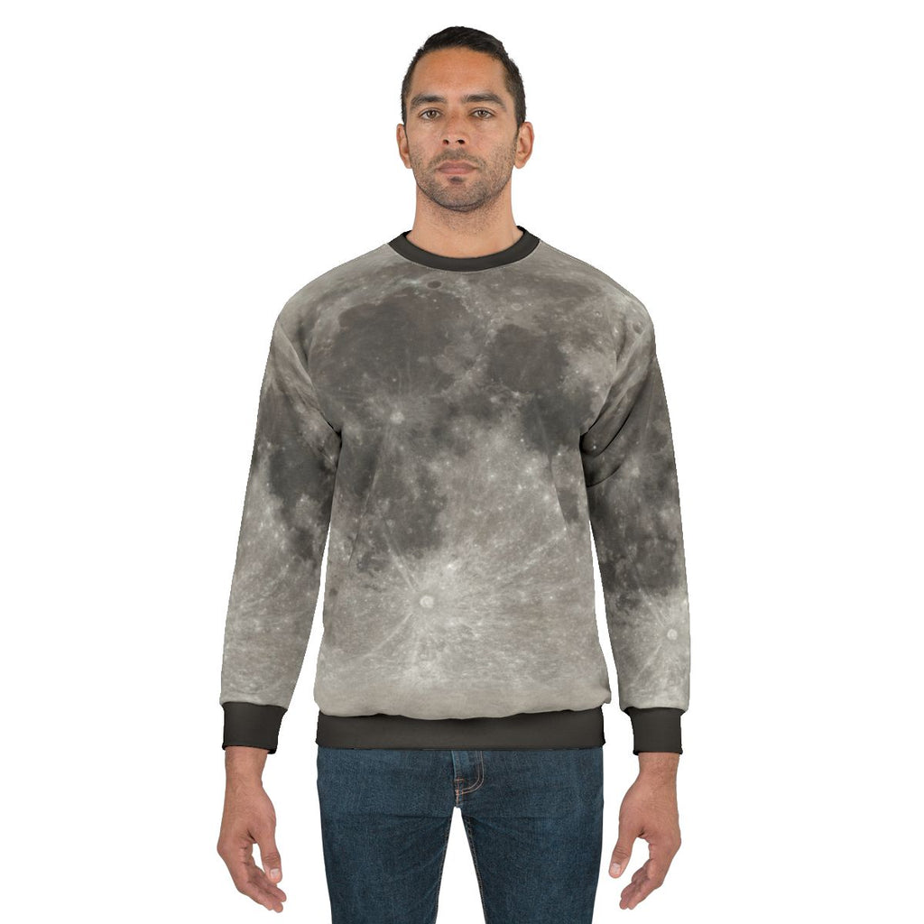 Sweatshirt with a lunar surface texture design for space enthusiasts
