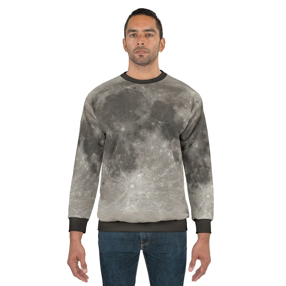 Sweatshirt with a lunar surface texture design for space enthusiasts