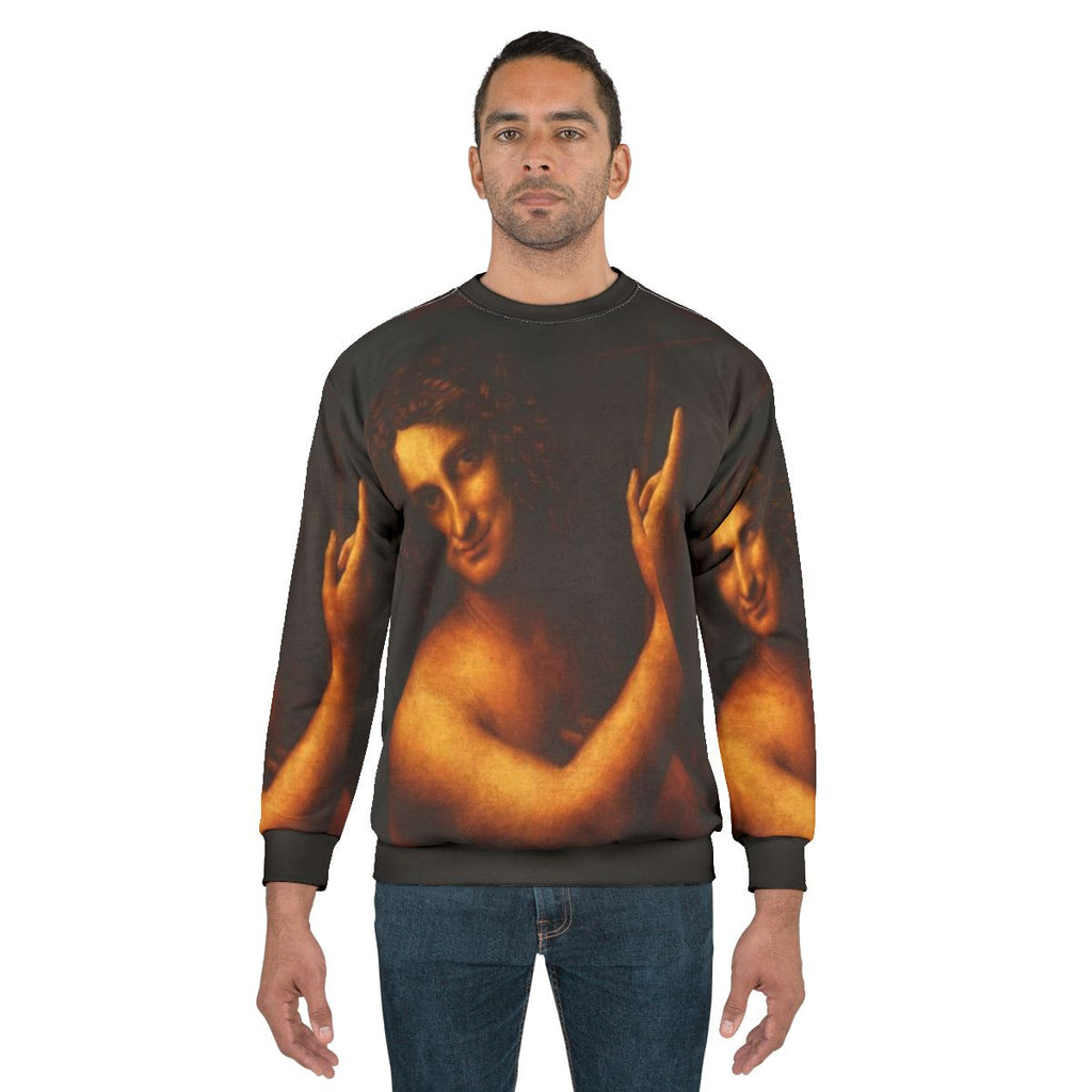 Da Vinci St. John the Baptist Sweatshirt - Renaissance Art