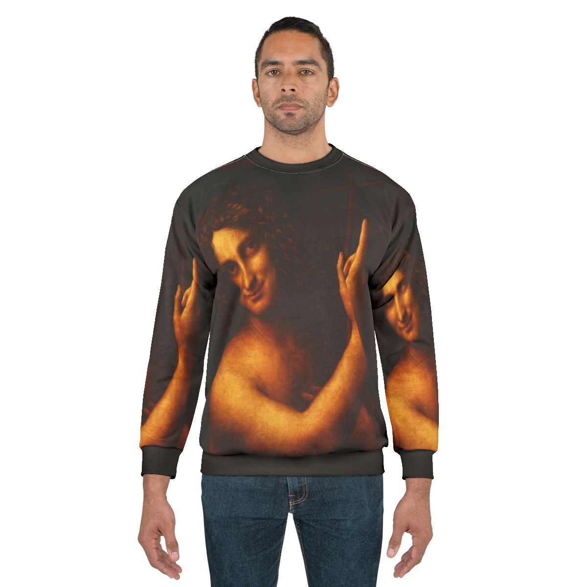 Da Vinci St. John the Baptist Sweatshirt - Renaissance Art