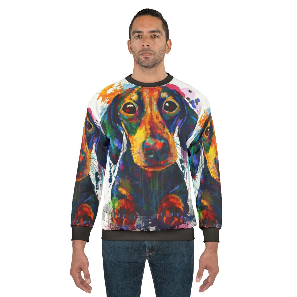 Dachshund dog art print sweatshirt